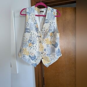 90s Vintage Stampede Floral Patchwork Vest